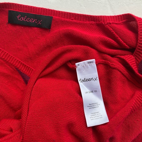 Loleenx red sweater 3/4 sleeve - Picture 7 of 8